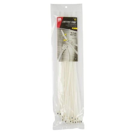 Gardner Bender Cable Tie, 14 in L, 4 in Max Bundle Dia., Natural, Nylon 6/6, 50 lb Strength 46-314SC